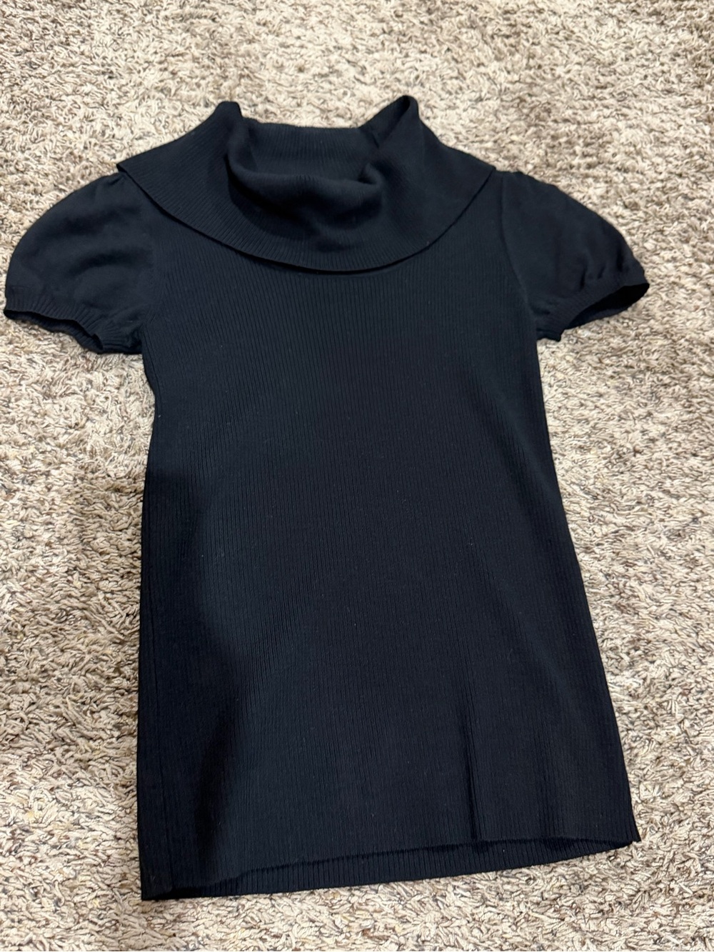 ANTONIO MELANI Black Ribbed Turtleneck Sweater